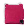 Zimní žebrovaná čepice s oušky Color HOT pink Esito růžová  - Vel. 32