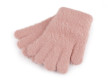 Dětské pletené rukavice chlupaté - Pudrová