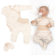 Zavinovací body, polodupačky + rukavičky zdarma, 3D, Baby Star - beige Baby Nellys - Vel. 56