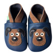Kožené capáčky Barefoot Vel. XL (18-24 měs.) Hopi Hop - Pejsek na modré