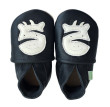 Kožené capáčky Barefoot Vel. XXL (2-3 roky) Hopi Hop - Zebra černo-bílá
