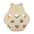 Hračka silikonová s chrastítkem PETITE&MARS Bear Basil  - Desert sand