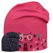 Funkční čepice dlouhá oboustranná Kitty/Srdce růžová RDX - Vel. 3