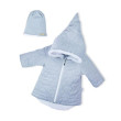 Zimní kojenecký kabátek s čepičkou Nicol Kids Winter šedý - Vel. 68