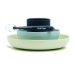 Set jídelní silikonový bez BPA 4 ks - Zeleno-modrý