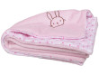 Dětská deka Wellsoft bavlna 100 x 70 cm  - Růžová/zajíc