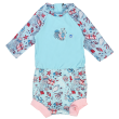 Plavky Happy Nappy kostýmek 3/4 rukáv Sunsuit Moře - Vel. M ( 3-8 měs.)