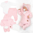 Pletená sada oblečení pro miminko Star 5dílná růžová Baby Nellys - Vel. 56
