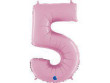 Fóliový balónek pastel růžová 66 cm číslice - 5