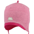 Vázací dívčí čepice s proužkem a kšiltíkem RDX Růžová - Vel. 4
