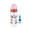 NUK FC+ láhev s kontrolou teploty Mickey 300 ml - Červená