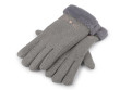 Dívčí rukavice s kožešinou zateplené, dotykové - Šedá