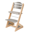 Dětská rostoucí židle Jitro Plus PŘÍRODNÍ VÍCEBAREVNÁ - Šedá + šedý podsedák