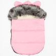 Luxusní zimní fusak s kapucí s oušky New Baby Alex Wool - Pink