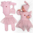 Žebrovaná rostoucí souprava 3D Lux, Sweet Angel - pudrově růžová Baby Nellys - Vel. 68/74