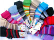 Kojenecké vlněné teplé ponožky proužkované vel. 3 (23-25) - Modro-fialové