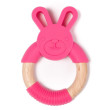 Bo Jungle kousátko B-Teether Animal wood pink - Rabbit