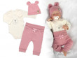 Zavinovací body dl.rukáv, tepláčky a čepička Little Bear - pudrová Baby Nellys - Vel. 50