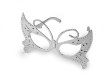 Karnevalové brýle metalické - motýl stříbrná