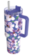 Nerezový termohrnek s brčkem Stream 1200 ml Quokka - Flower Dusk