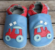 Kožené capáčky 12-18 m (21) 14 cm Capiki - Traktůrek modrý