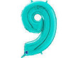 Fóliový balónek modrá Tiffany 66 cm číslice - 9