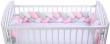 Ochranný mantinel pletený cop Duet Baby - Růžová+šedá+bílá