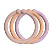 Silikonové kroužky Loops 12 ks Bibs - Blush-peach-dusky-lilac 