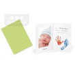 Oznámení o narození miminka - pro otisky ručiček i nožiček a fotografii miminka - Zelené
