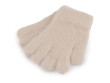 Dětské pletené rukavice chlupaté - Béžová