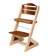 Dětská rostoucí židle Jitro Plus PŘÍRODNÍ VÍCEBAREVNÁ - Ořech + hnědý podsedák