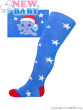 Vánoční bavlněné punčocháčky New Baby Modré se slonem - Vel. 68 (4-6 m)