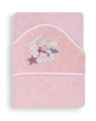 Dětská osuška froté 100 x 100 cm Interbaby v dárkovém balení - Růžová + měsíček