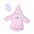 Zimní kojenecký kabátek s čepičkou Nicol Kids Winter růžový - Vel. 68