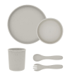 Jídelní sada 5-dílná Platinum Silicone KikkaBoo - Sand