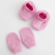 Kojenecký bavlněný set - capáčky a rukavičky New Baby Casually dressed 0 - 6 m - Růžová