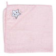 Froté ručník s aplikací a kapuckou 100 x 100 cm   - Star pink