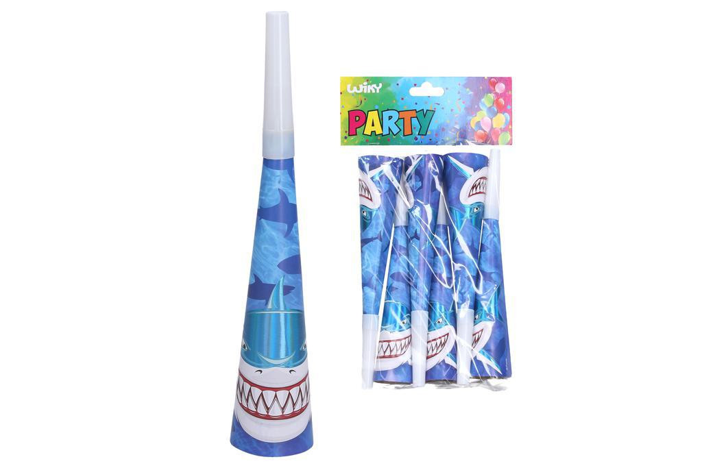 Wiky Párty trumpetky Žralok 20 cm, 6 ks