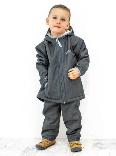ESITO Dětská zimní softshellová bunda s beránkem Grey