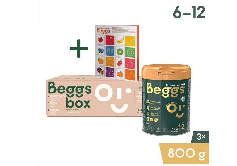 Beggs 2 pokračovací mléko, box + pexeso 2,4 kg (3x800 g)