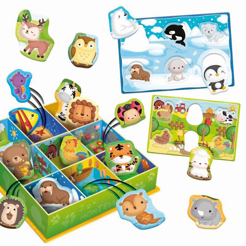 Liscianigioch Montessori baby krabička - šťastné zvířátka