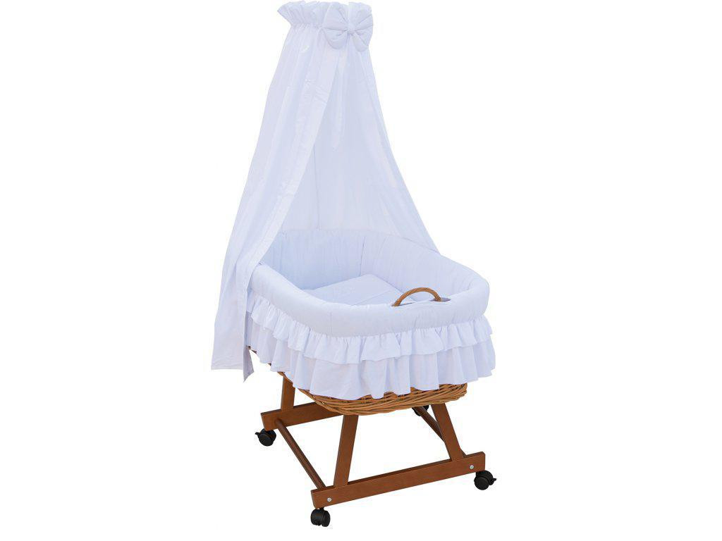 Scarlett Proutěný košík pro miminko s nebesy Martin - bílá