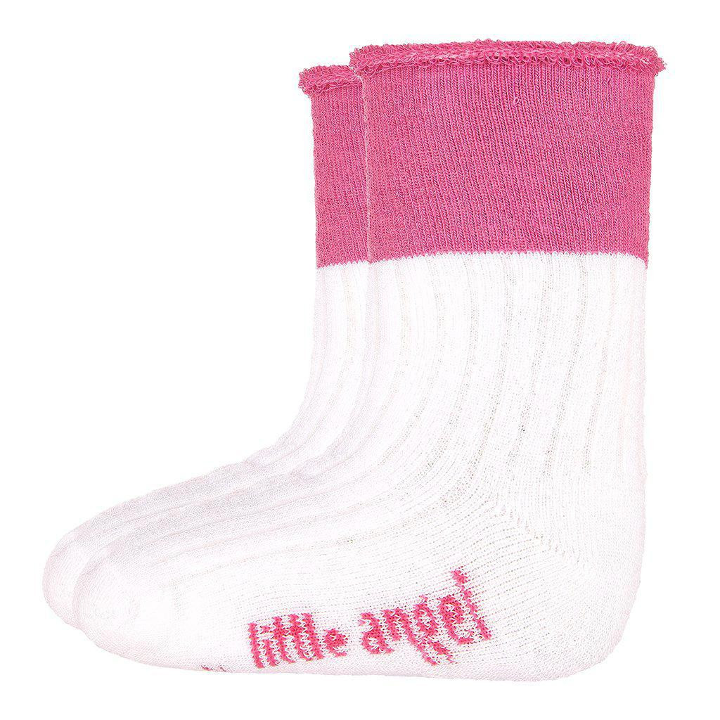 Little Angel(DITA) Ponožky froté Outlast® Bílá/růžová