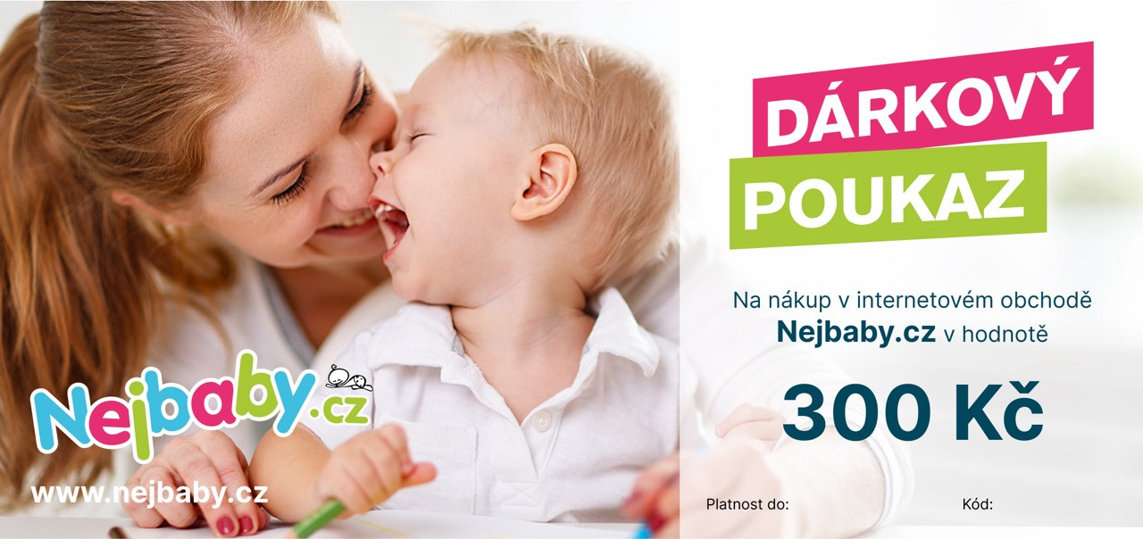 Elektronický dárkový poukaz na nákup na Nejbaby.cz v hodnotě 300 Kč
