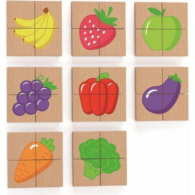 Viga Dřevěné magnetické puzzle - ovoce