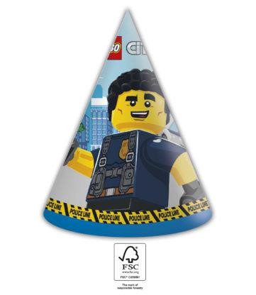 Procos Eko papírové čepičky - Lego city, 6 ks
