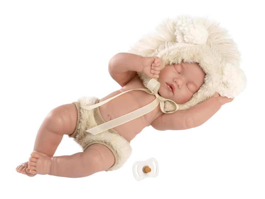 Llorens Spící realistická panenka miminko s celovinylovým tělem holčička