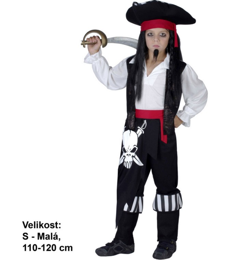 MADE Kostým na karneval - pirát, 110-120 cm