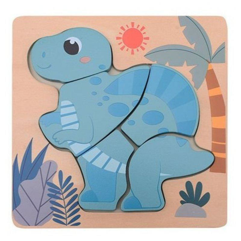 Jouéco Dřevěné mini puzzle Dino III 12 m+