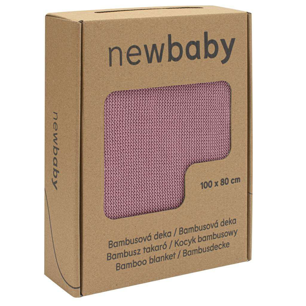 NEW BABY Bambusová pletená deka New Baby 100 x 80 cm Pink
